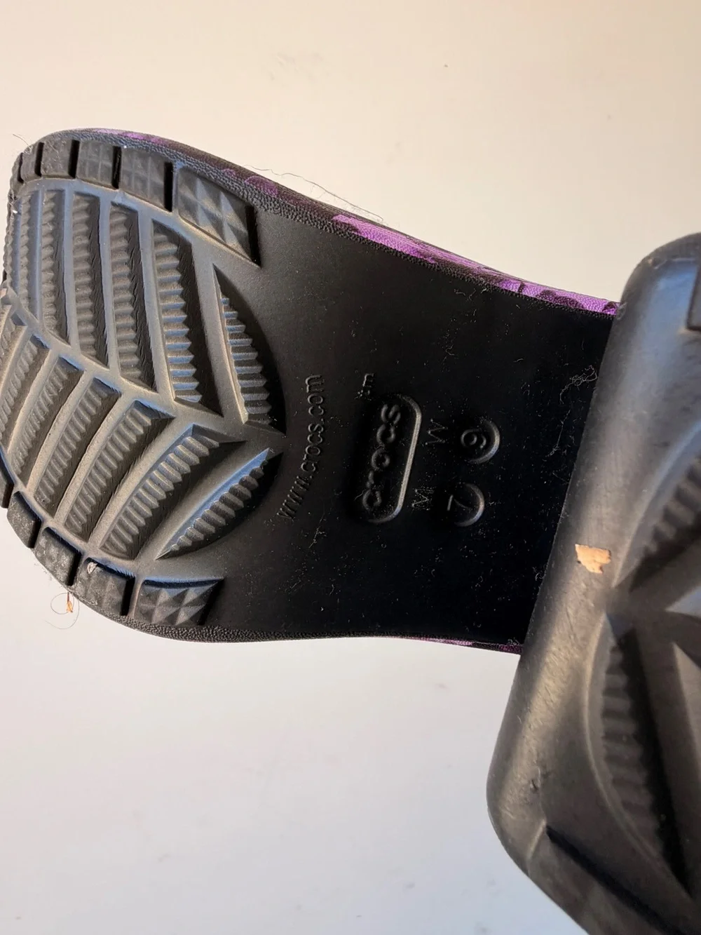 CROCS Purple and Black Floral Platform Clogs